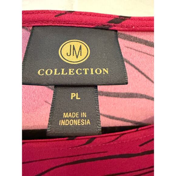JM Collection Petite Large Magenta Zebra Print Tunic Top 3/4 Sleeve - Picture 4 of 4